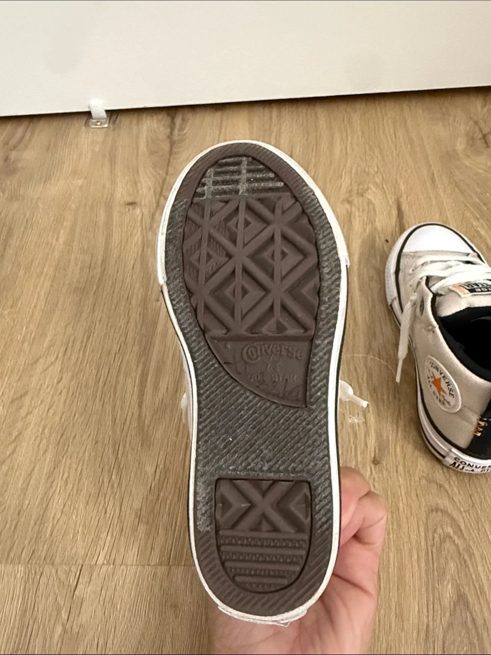 Converse Kids High-Top Sneakers in Cream and Black